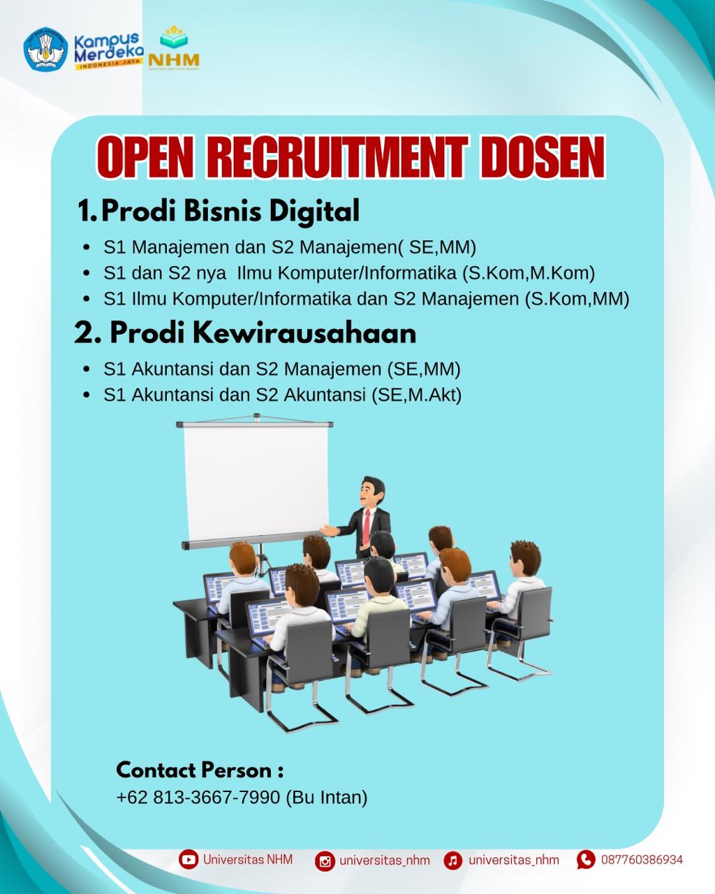 Open recruitmen Dosen Program Studi S1 Bisnis Digital dan S1 Kewirausahaan STIKES Ngudia Husada Madura